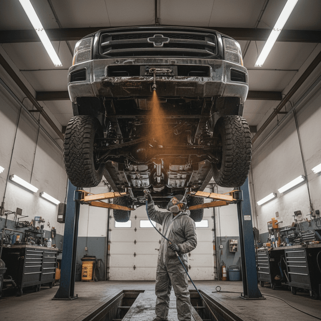 Undercarriage rust prevention application